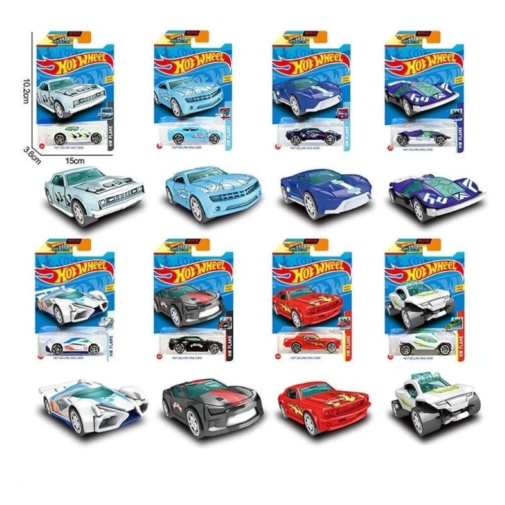 Машина типу Hotwheel 1:64 металева 7см мікс видів на планшеті HC8800-4 Китай