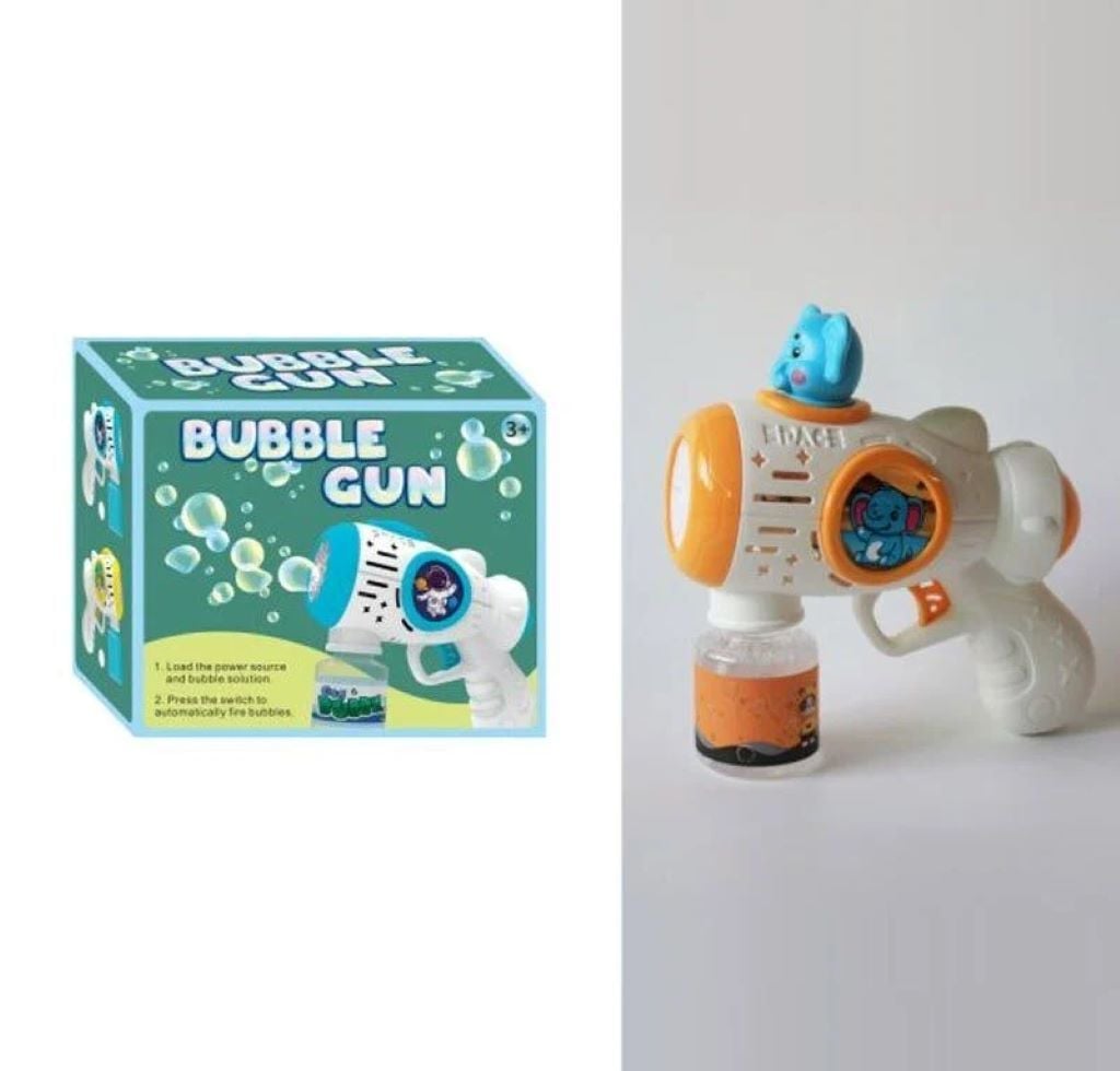 Мильні бульбашки пістолет з тваринкою на бат. в коробці 18*16*7см XD800H Китай