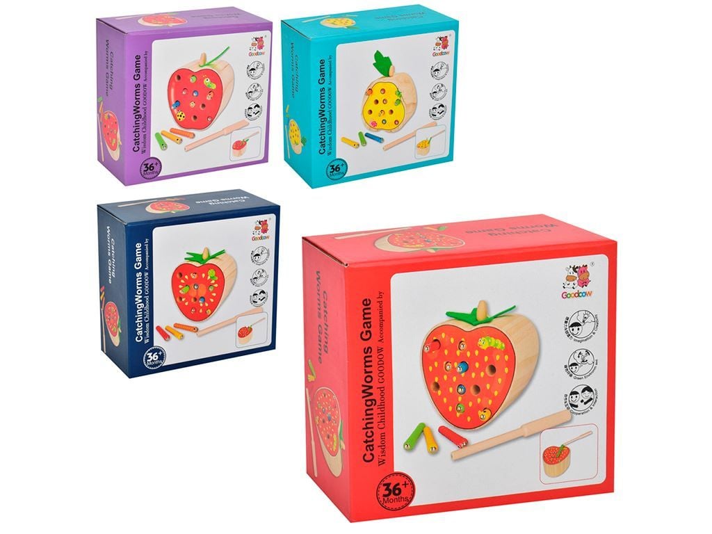 Дерево логіка магнітна рибалка з черв'ячками у коробці 15*14*7см MD1953 Китай