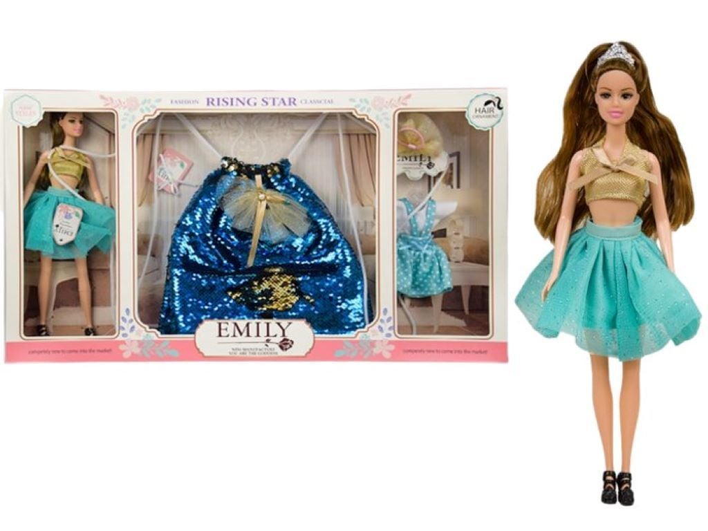 Лялька типу Барбі Emily 29см аксесуари рюкзак для дівчинки в коробці 57*32*6смсм QJ083 Китай