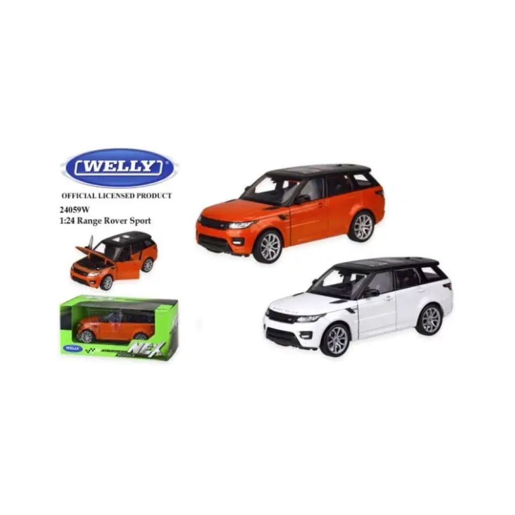 Машина металева 1:24 Range Rover Sport двері відчин гум колеса в коробці 23*10*11см 24059W Welli
