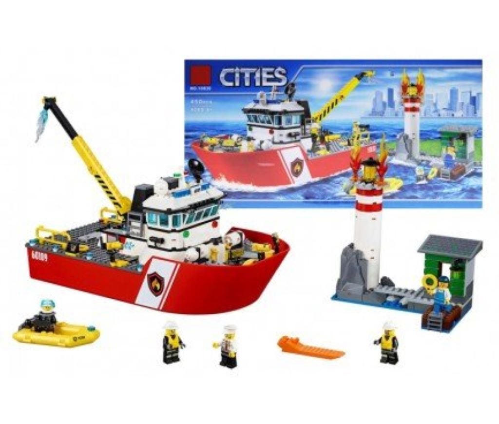 Конструктор 450д Cities Пожежний катер у коробці 33*25*5см 10830 bela