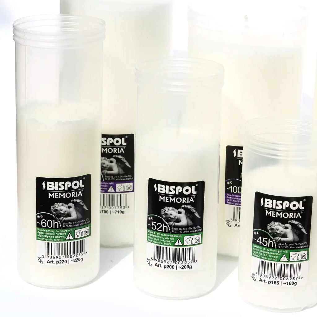 Свічка парафінова запаска для лампадок 52год 200гр p200 Bispol