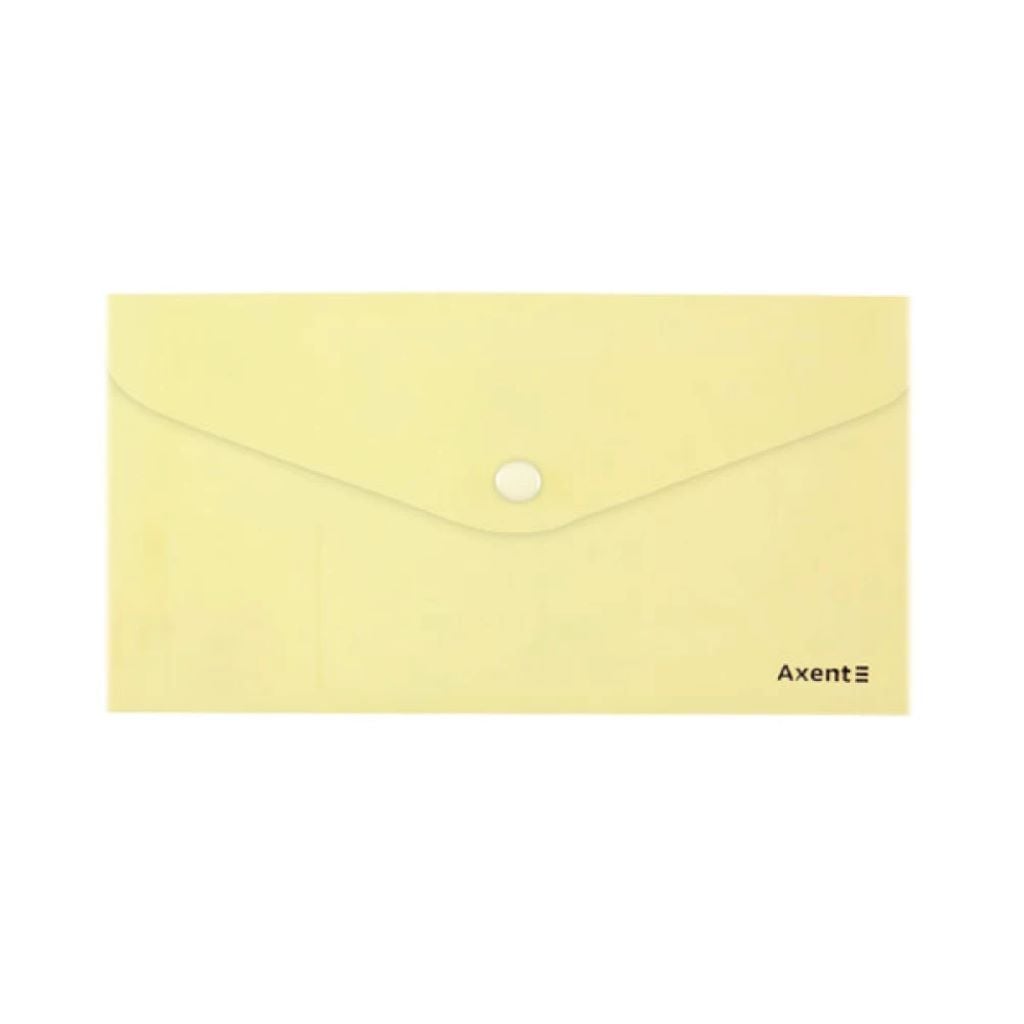 Папка конверт DL на кнопці 180 мкм пластикова Pastelini жовта 1414-08-A Axent