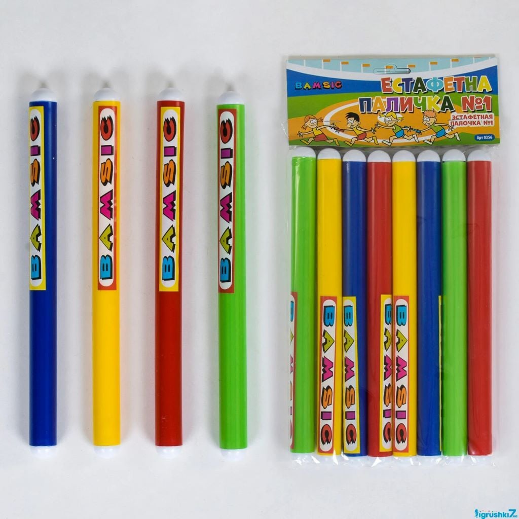 Естафетна паличка набір 8 шт довжина 25см пластик у пакеті 0356 Bamsic
