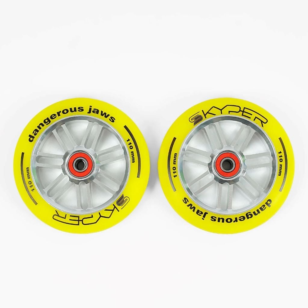 Колесо для трюкового самоката PU 110мм підшипник ABEC-7 жовте 2шт в пакеті WL-0082/110 Skyper