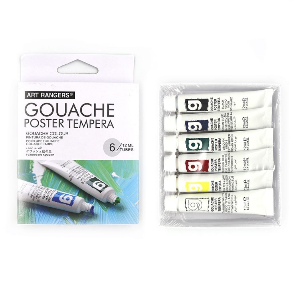 Фарба гуашева набір 6шт по 12мл в тубі коробка EG0612C ART Rangers