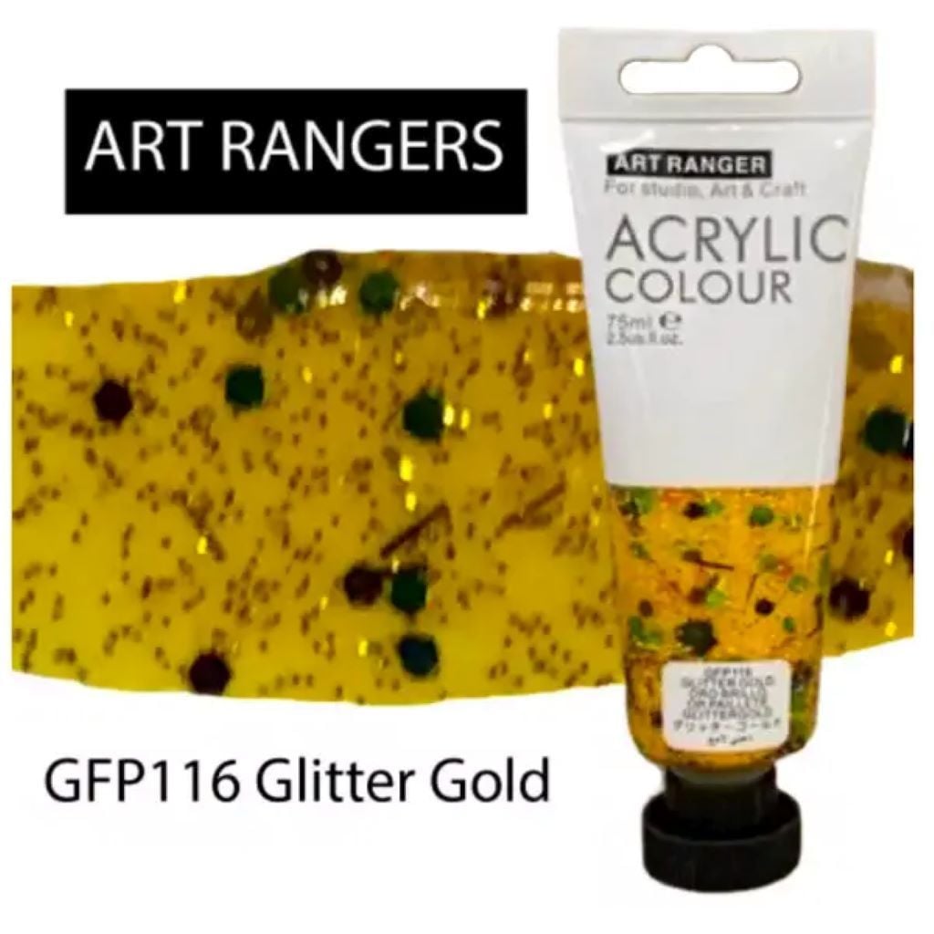 Фарба акрілова 22мл глітер Gold золото в тубі GFP116 ART Rangers