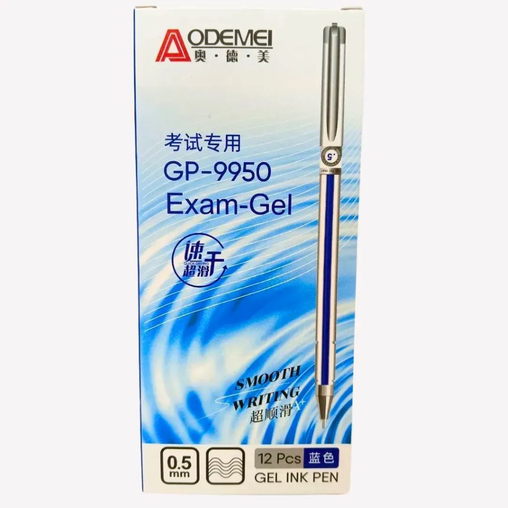 Ручка гелева 0,5мм Exam-Gel синя/чорна GP-9950 Aodemei