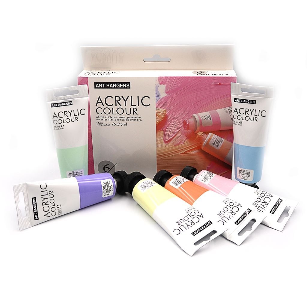 Фарба акрилова 6шт по 75мл в тубі Pastel у коробці 21*16*4см PA32.06075.D ART Rangers