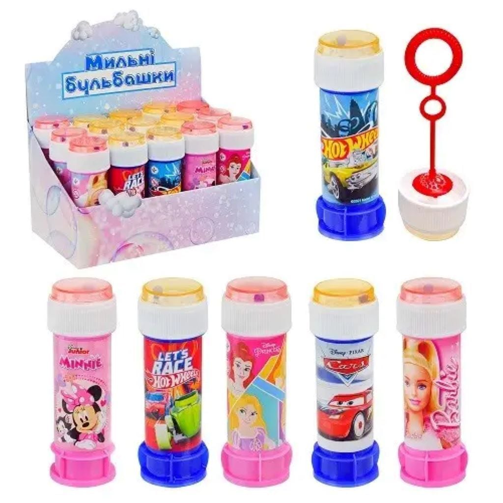 Мильні бульбашки 60мл з кулькою у кришці мікс видів KC-0078 Colorplast