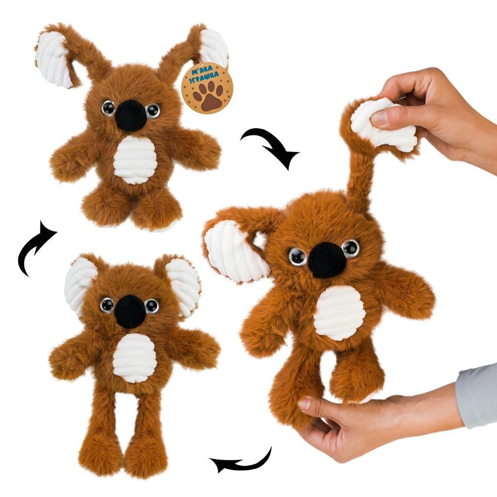 М'яка іграшка Коала потягушка 30см скляні очі коричнева MJ2408 Китай