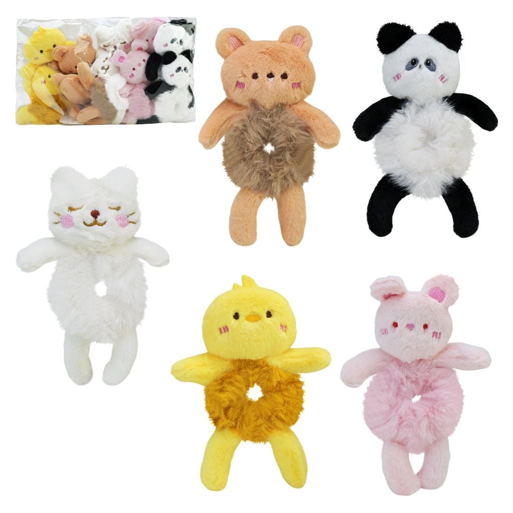 Гумка для волос мехова у вигляді тваринки мікс видів YH-116 Китай