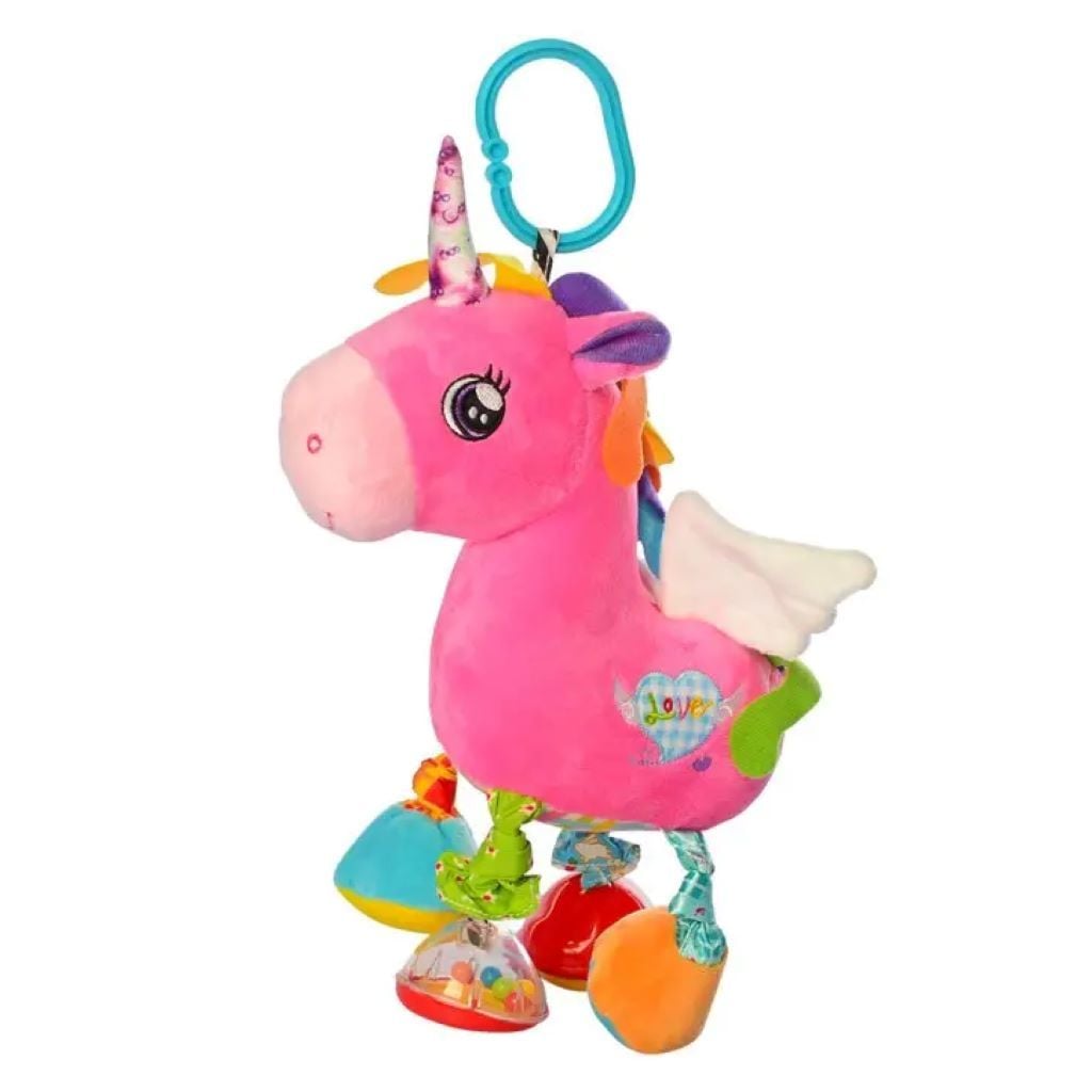 Брязкальце м'яке Єдиноріжка 23*20*6см шуршалка плюшева H168002-7 Китай