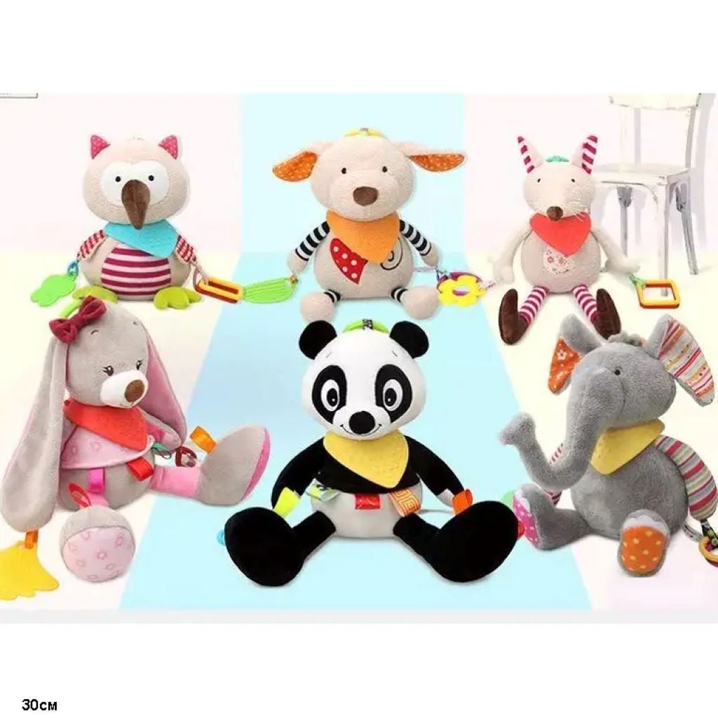 Брязкальце підвіска на візок і ліжечко Тваринка кільце плюш дзвоник мікс видів і кольорів WD210253 limo toy