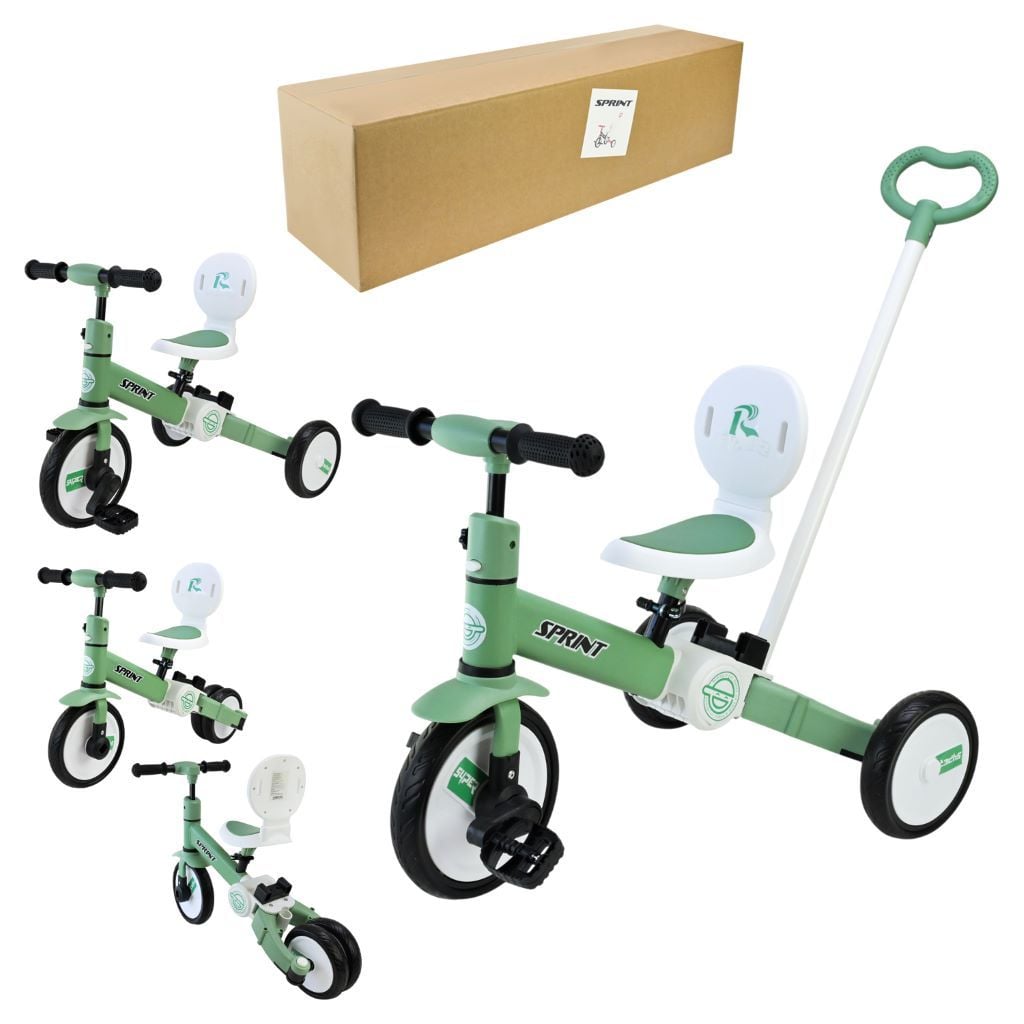 Велосипед 3-х колісний PU колеса с батьківською ручкою зелений PB112 Sprint