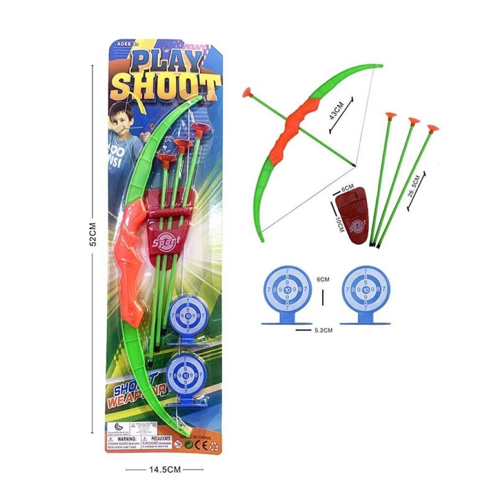 Лук стріли 3шт на присосці мішені на планшеті 52*15см S188-09 Китай