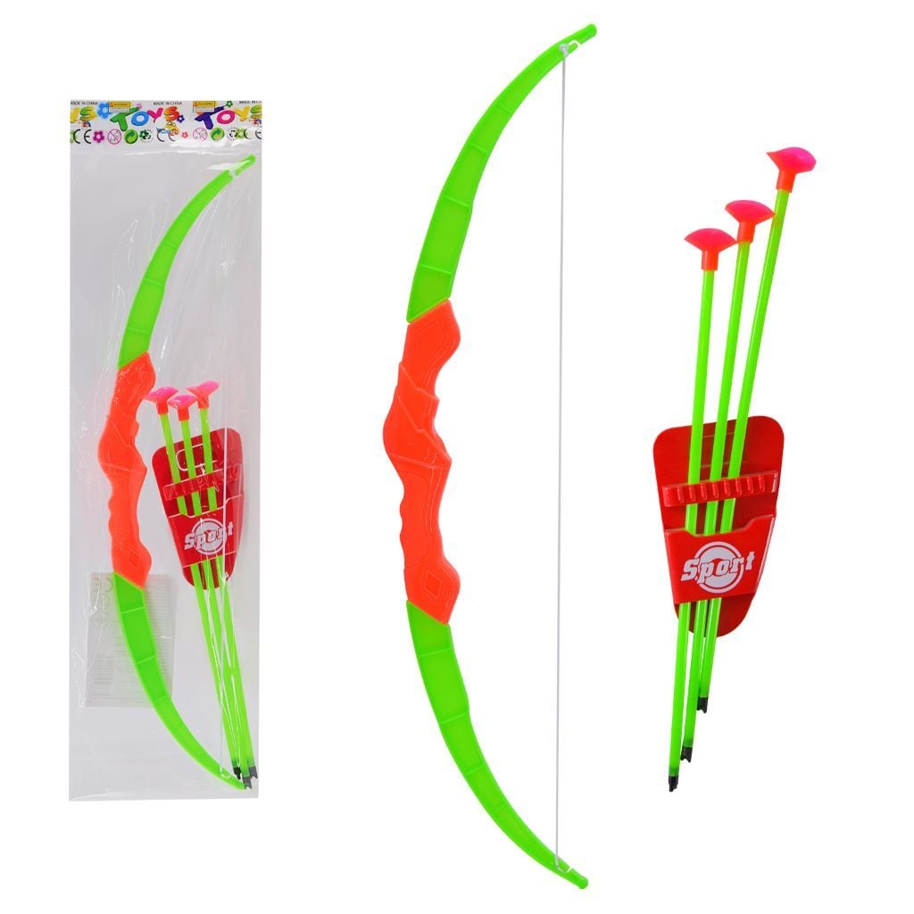 Лук стріли 3шт з присосками у пакеті 46*13см S188-05 Китай