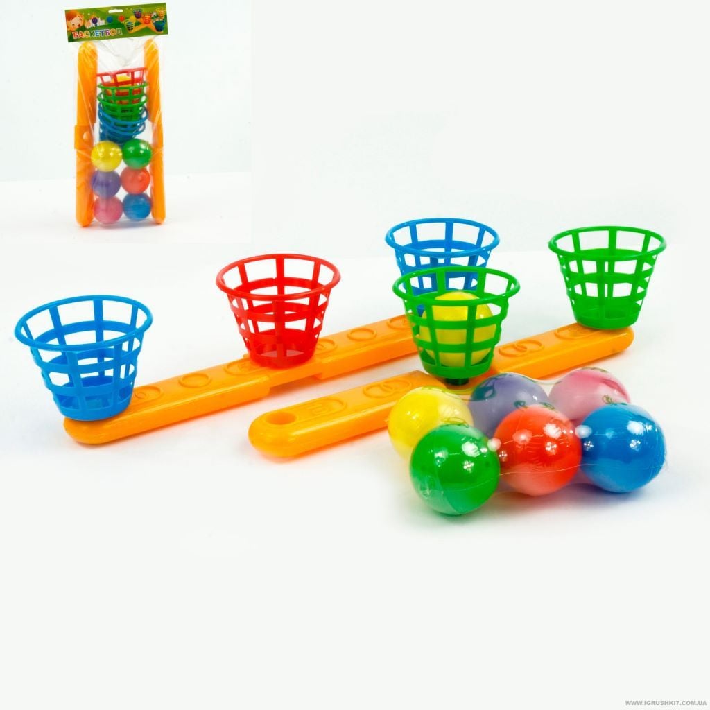 Баскетбол на 5 кошиків з кульками в пакеті 35*18см 15142 Мірза