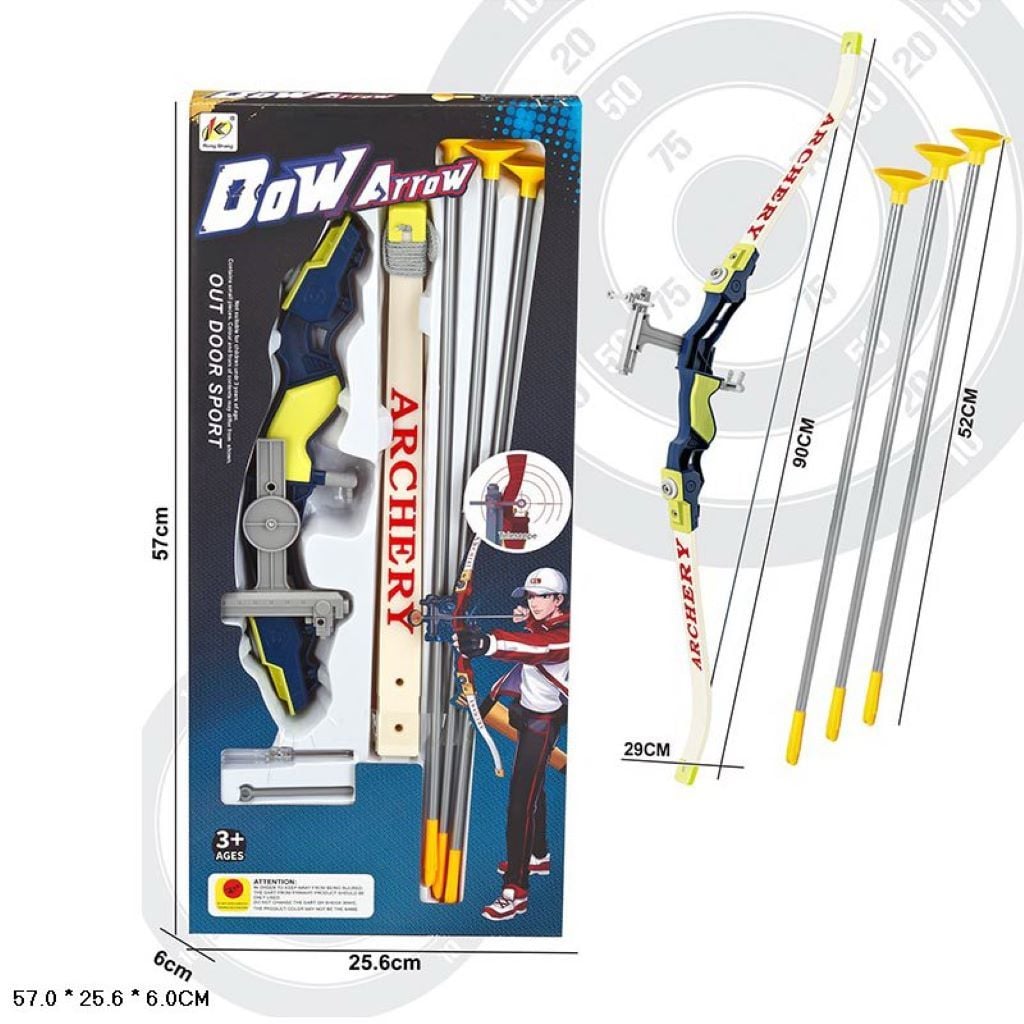 Лук стріли 3шт на присосках у коробці 55*26*6см 800 Китай