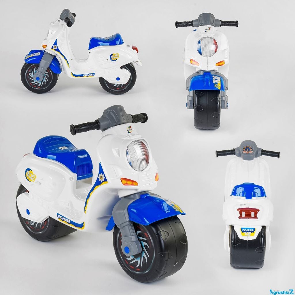 Толокар скутер 2х колісний білий пластик 502-білий Оріон