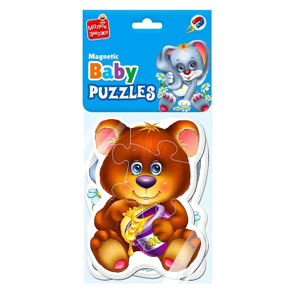 Бебі пазли Лісові жителі магнітні  м'які 2 картинки в пакеті 27*15см VT3208-17 Vladi Toys