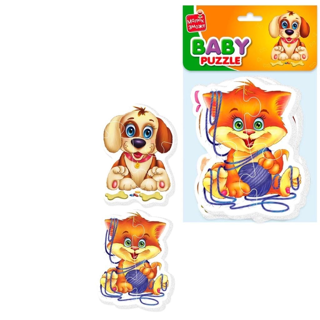 Бебі пазли Домашні улюбленці магнітні  м'які 2 картинки в пакеті 27*15см VT3208-19 Vladi Toys