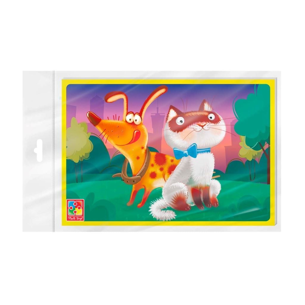 Пазли м'які 12ел ферма Котик та Песик  в пакеті 23*16см VT1104-20 Vladi Toys