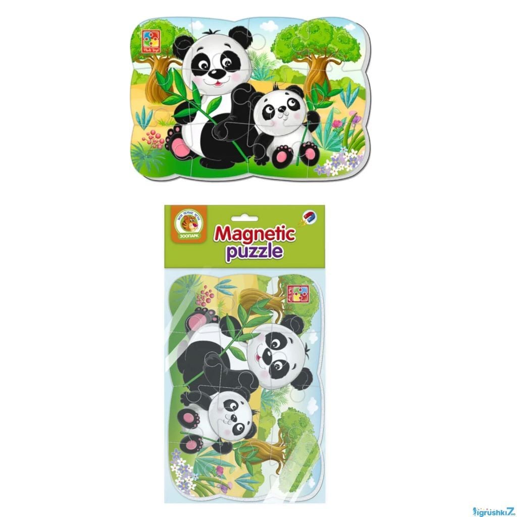 Пазли м'які магнітні 12ел Пандочки в пакеті 23*16см VT3205-80 Vladi Toys