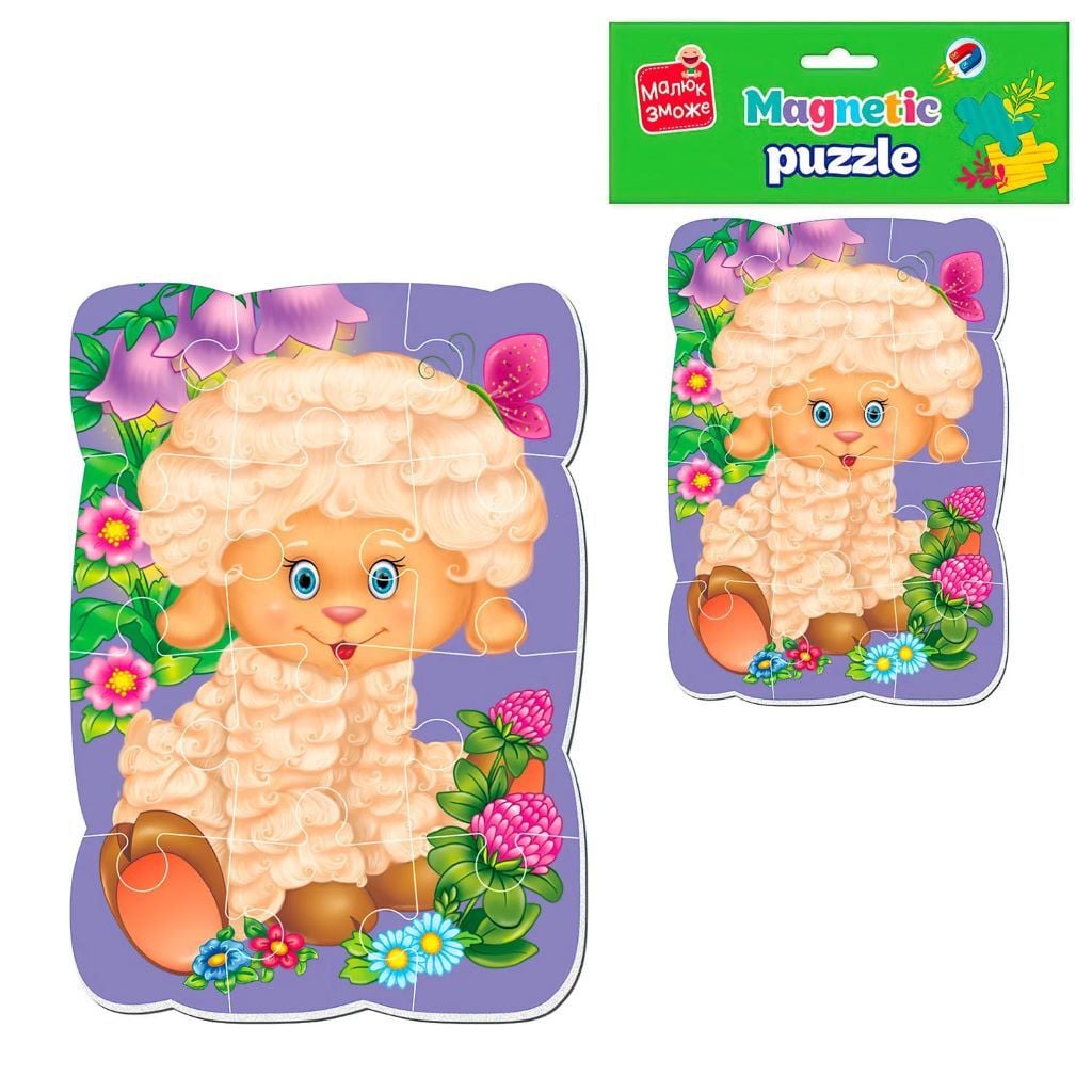 Пазли м'які магнітні 12ел Овечка в пакеті 23*16см VT3301-02 Vladi Toys