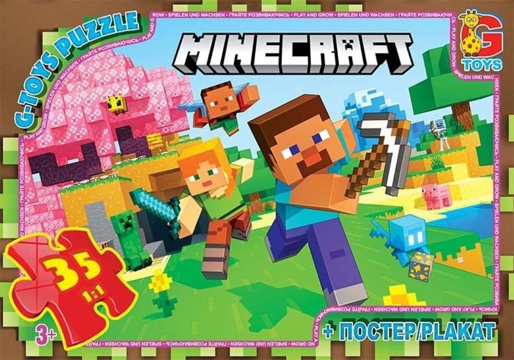 Пазли 35ел. Minecraft +постер в коробці 17.5*12*2.5см MC797 Danko toys