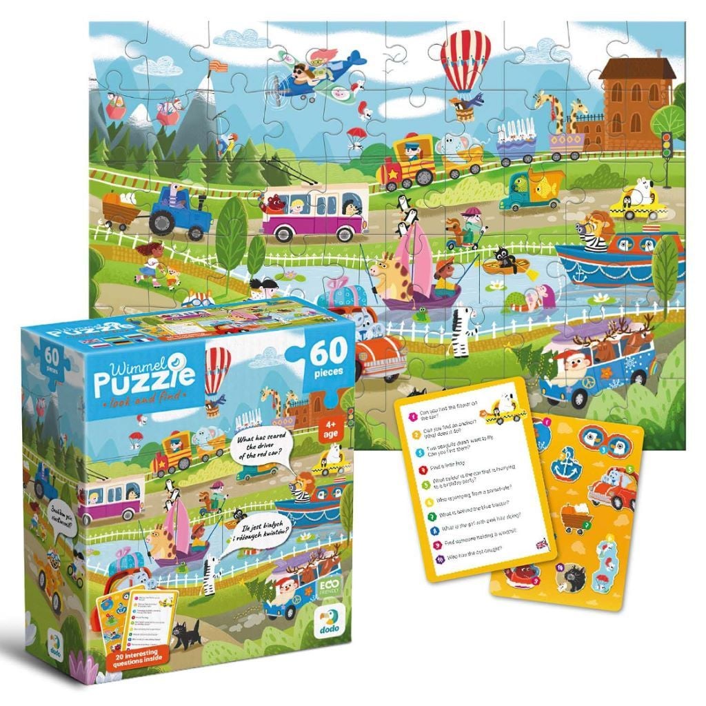 Пазли 60ел Диво транспорт 32*23см картки з завданнями у коробці 18*15*6,5см 300660 Dodo
