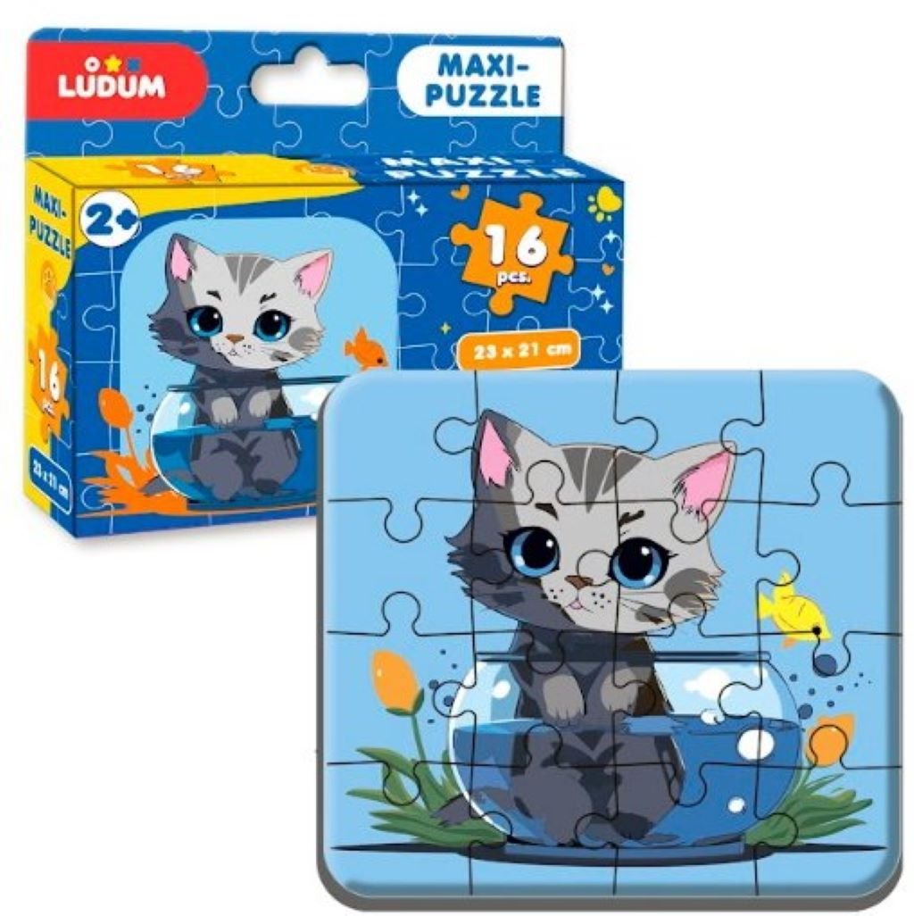 Пазли maxi 16ел Котик 23*21см у  коробці 17*10*4,5см ME5032-02 Ludum