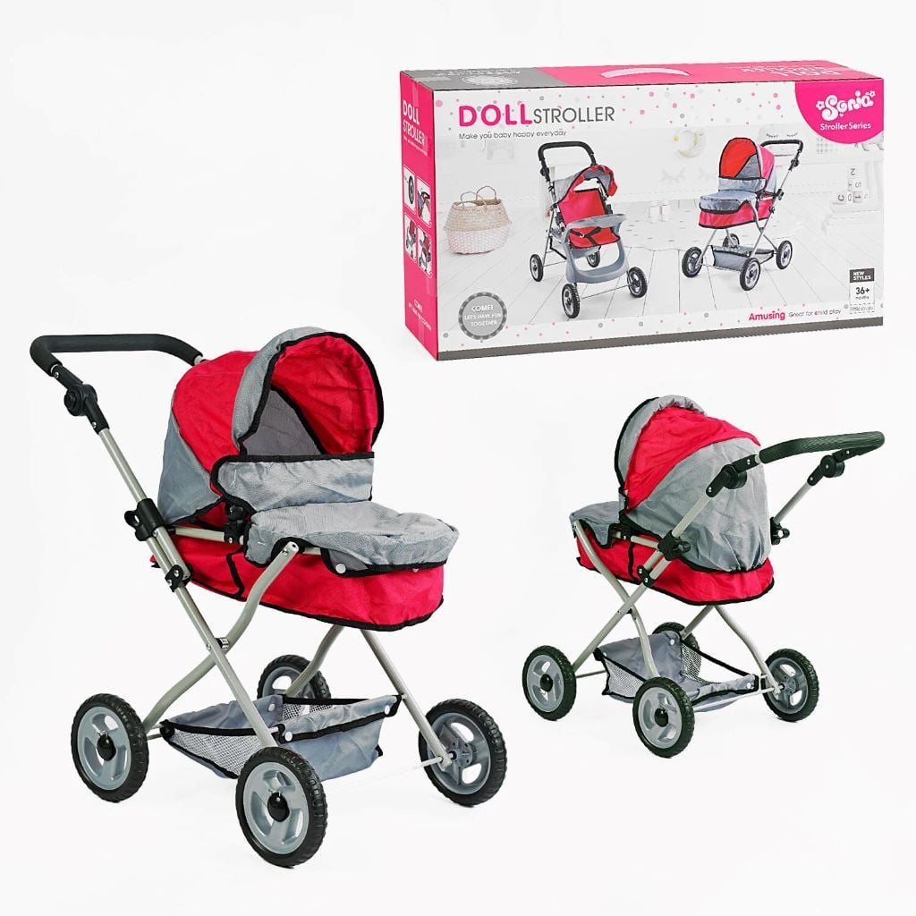 Візочок для ляльок металева основа кошик  складний каптур SO6916-9 Китай