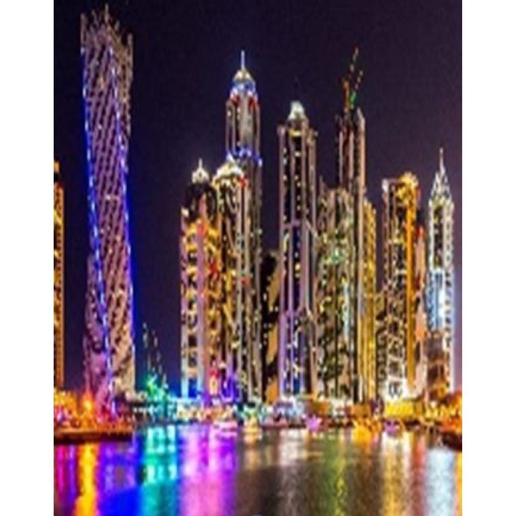 Алмазна мозаїка 40*50 см Нічний мегаполіс на підрамнику у коробці GLE71396 Josefotten