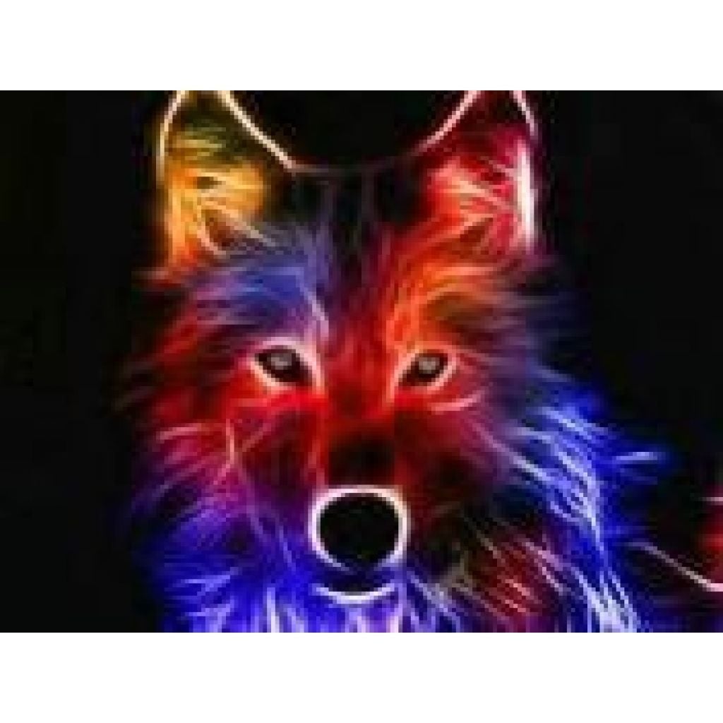 Алмазна мозаїка 30*40 см Кольоровий вовк на підрамнику у коробці GLD60783 Josefotten