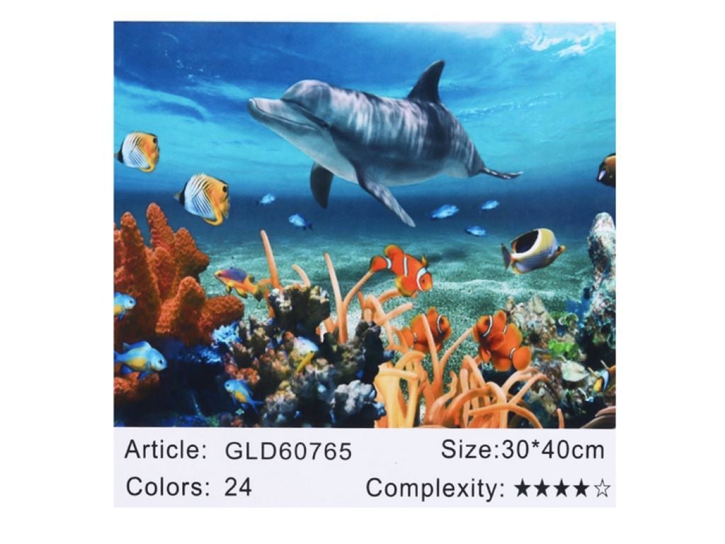 Алмазна мозаїка 30*40 см Дельфин на підрамнику у коробці GLD60765 Josefotten