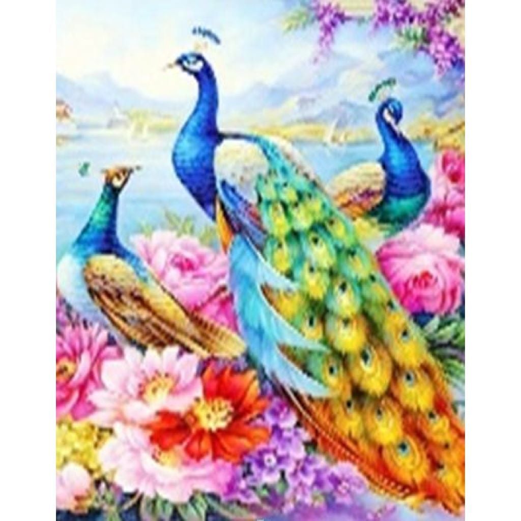 Алмазна мозаїка 40*50 см Павліни на підрамнику у коробці GLE71060 Josefotten