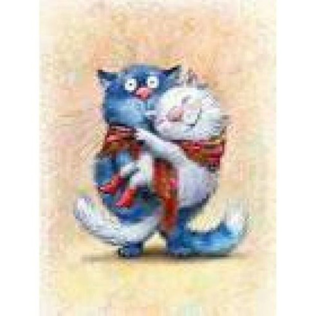 Алмазна мозаїка 30*40 см Закохані коти на підрамнику у коробці GLD60468 Josefotten