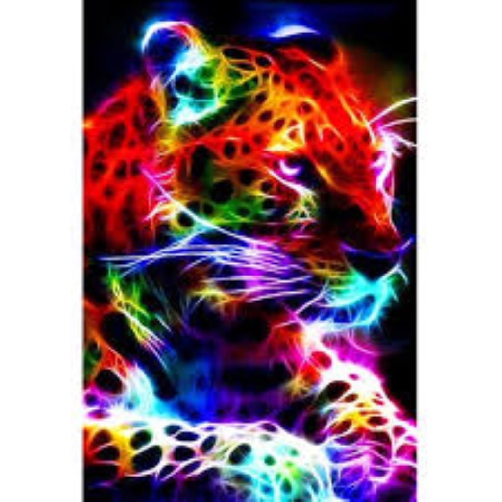 Алмазна мозаїка 30*40 см Кольоровий леопард на підрамнику у коробці GLD60807 Josefotten
