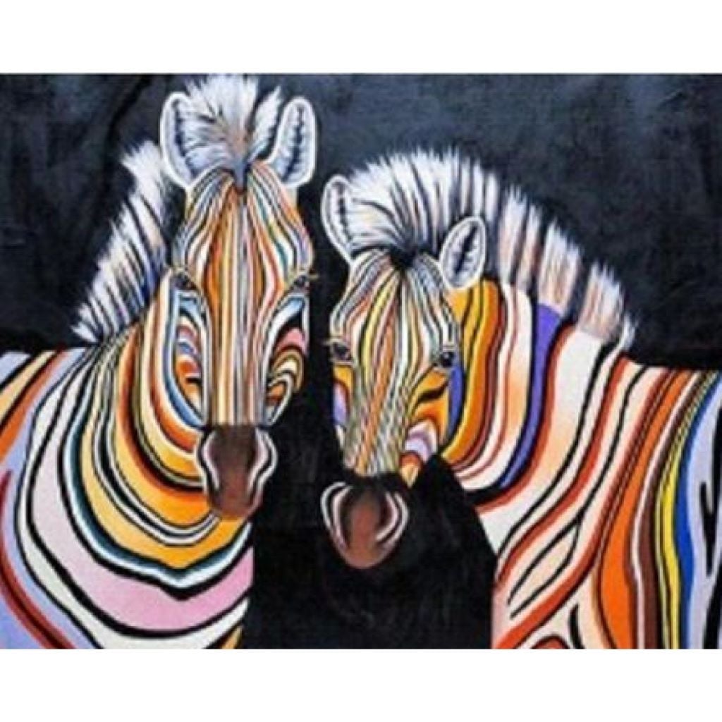 Алмазна мозаїка Кольорові зебри 30*40см на підрамнику у коробці GLD60728 Josefotten
