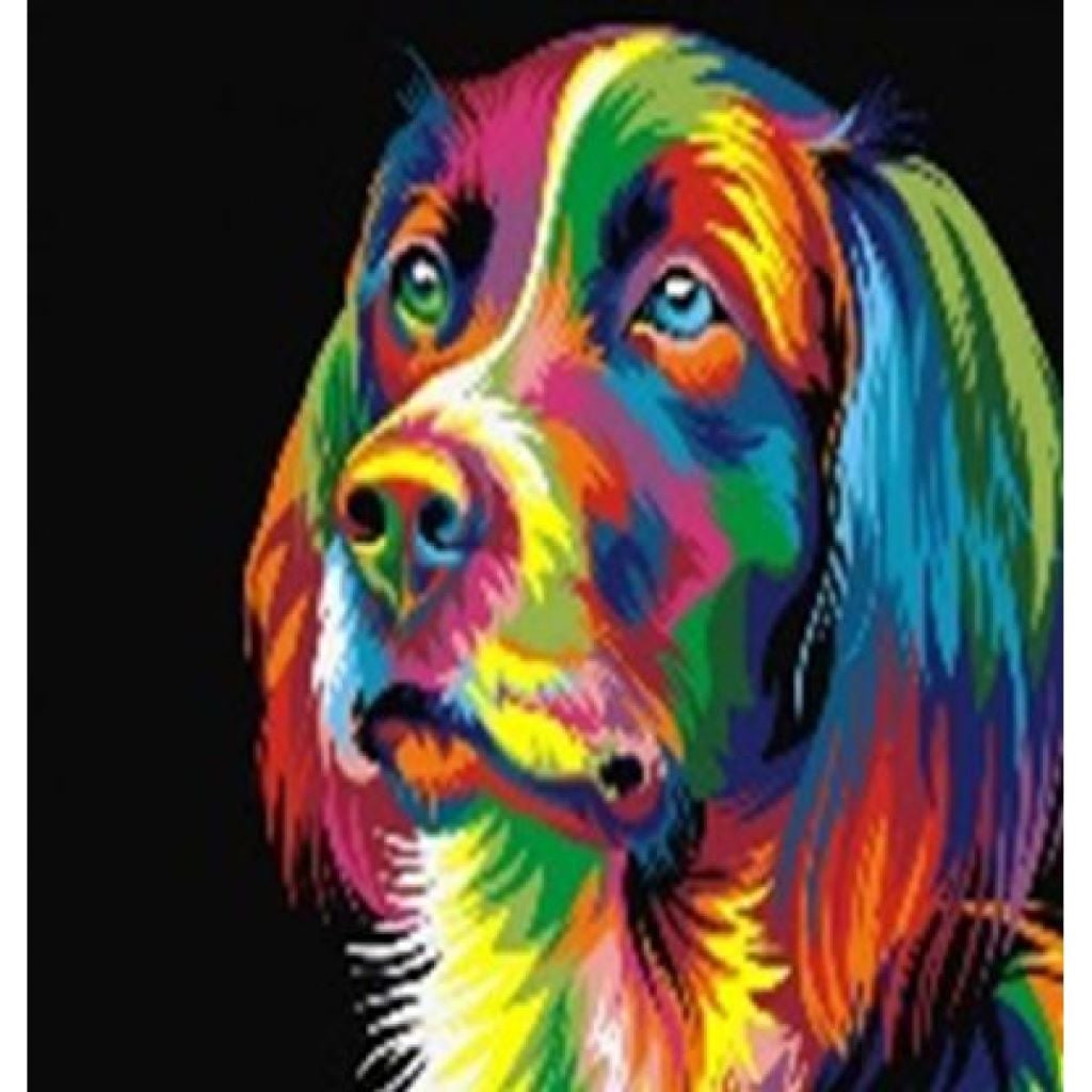 Алмазна мозаїка Кольоровий пес 40*50см на підрамнику у коробці GLE71186 Josefotten