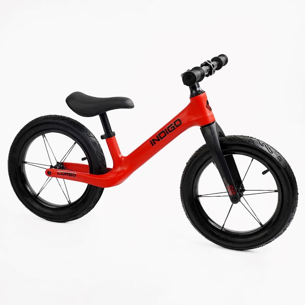 Велобіг 14" надувні гумові колеса нейлонова рама нейлонова вілка червоний D-7041-14 corso