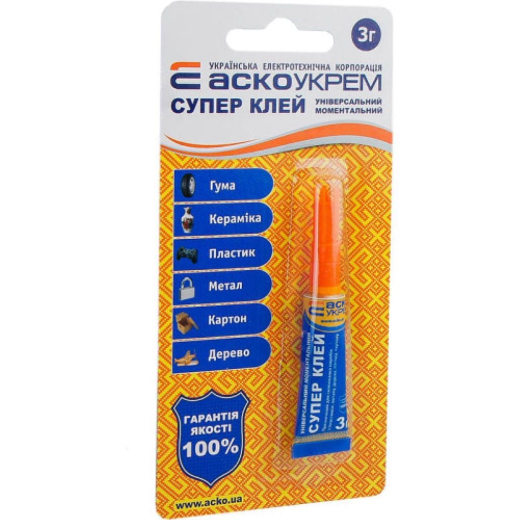 Клей супер універсальний 3г AHC-1-3 аскоукрем