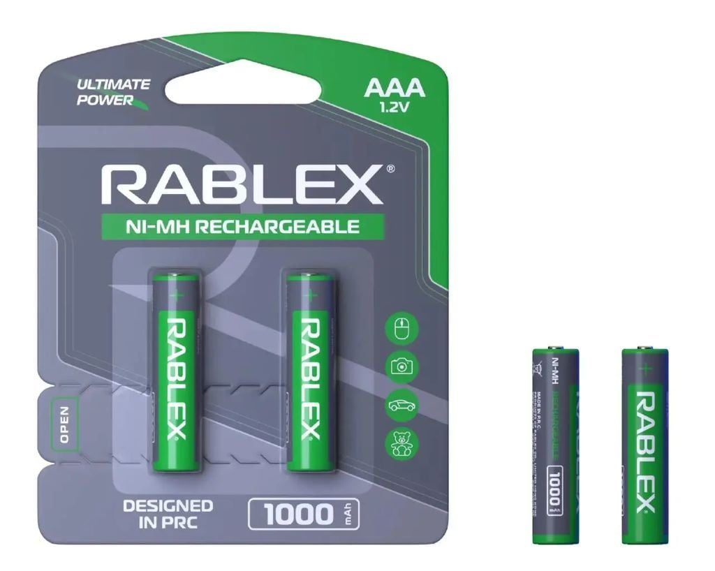 Аккумулятор мініпальчик AAА2 1000mah Ni-MH Rechargeable R031000mAh Rablex