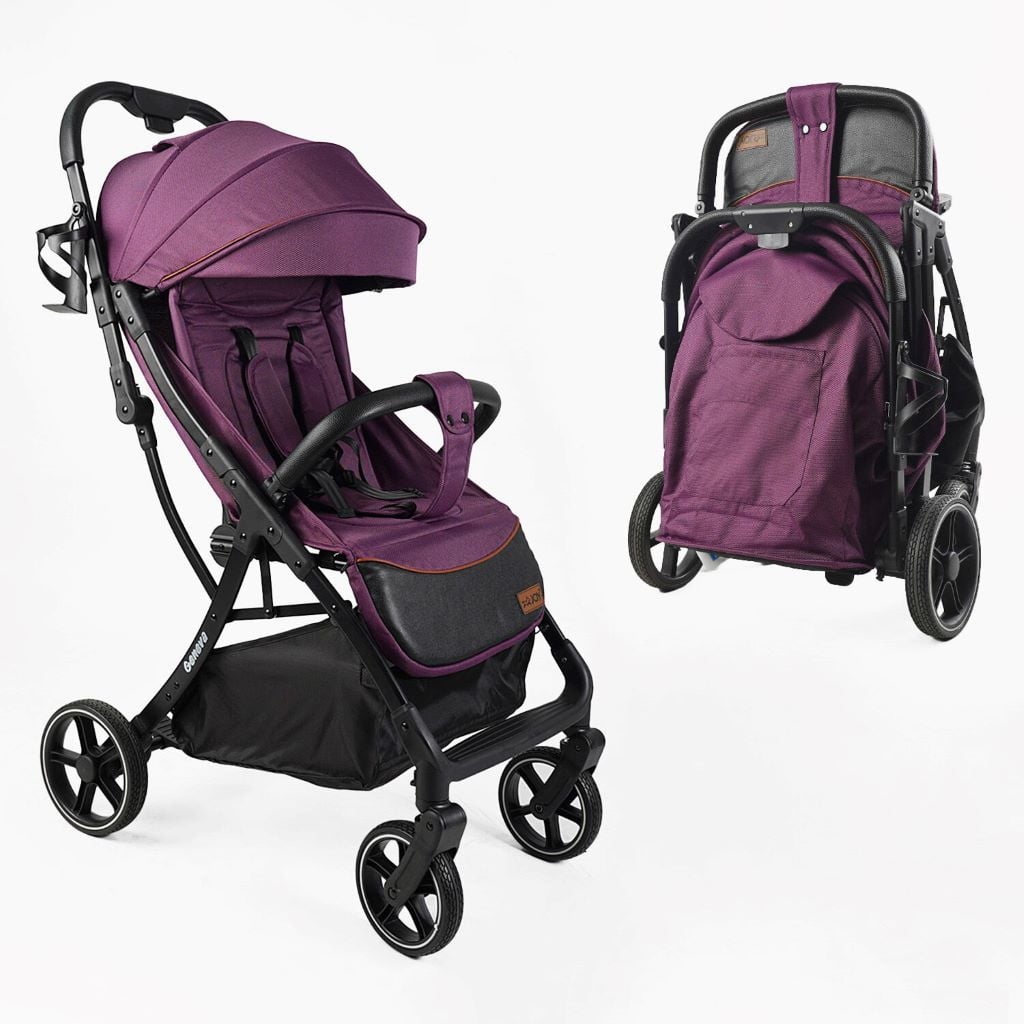 Візочок дитячий прогулянковий Geneva футкавер рама  алюмінієва підсклянник телескопічна ручка рожевий GN-42285 Joy