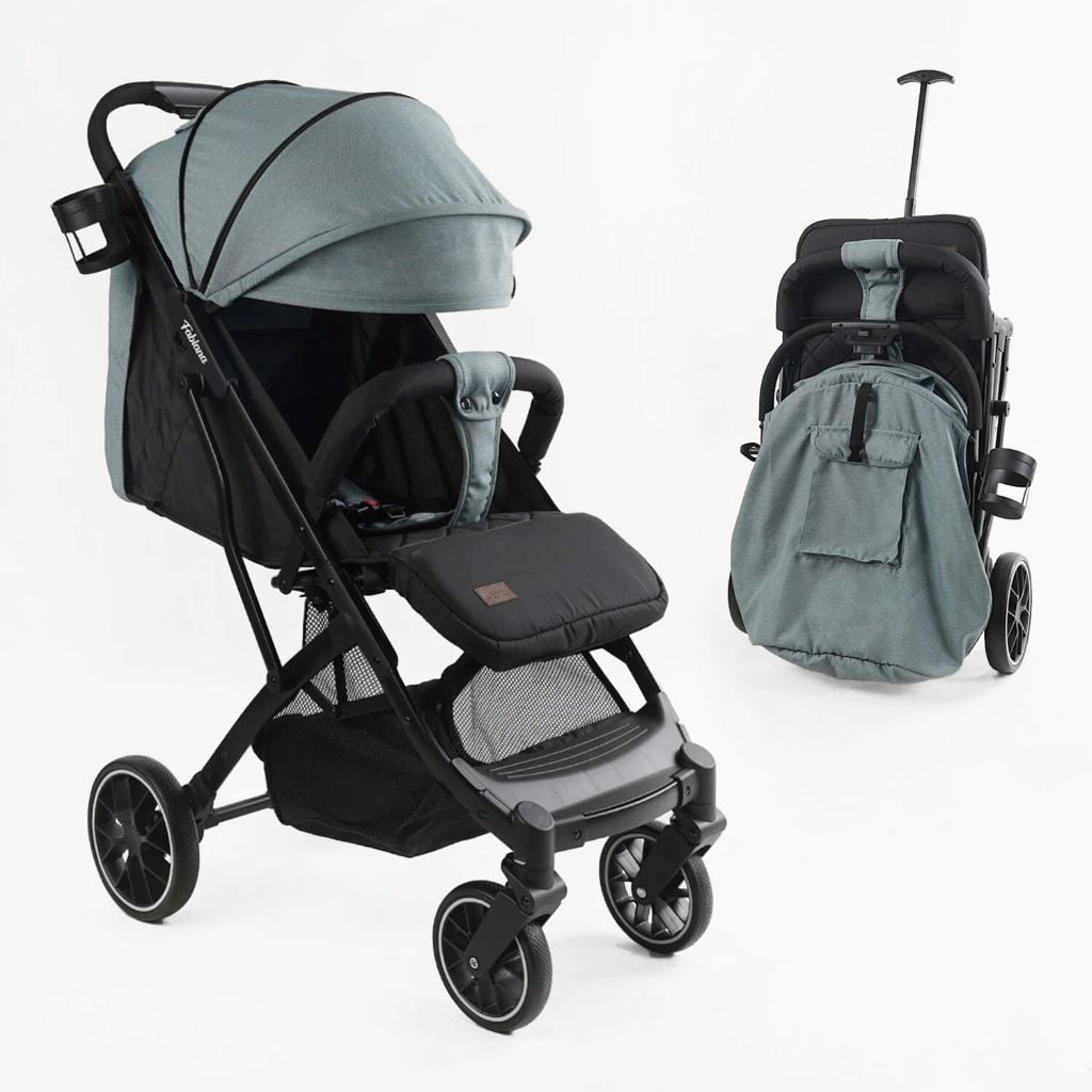 Візочок дитячий прогулянковий Fabiana футкавер рама  сталева підсклянник телескопічна ручка зелений FB-74720 Joy