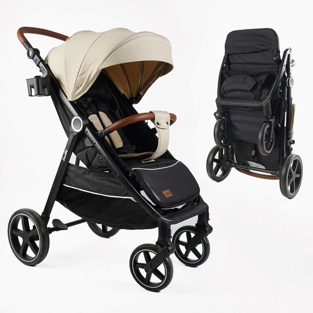 Візочок дитячий прогулянковий Sevilla футкавер рама алюмінієва підсклянник дощовик S-95998 Joy