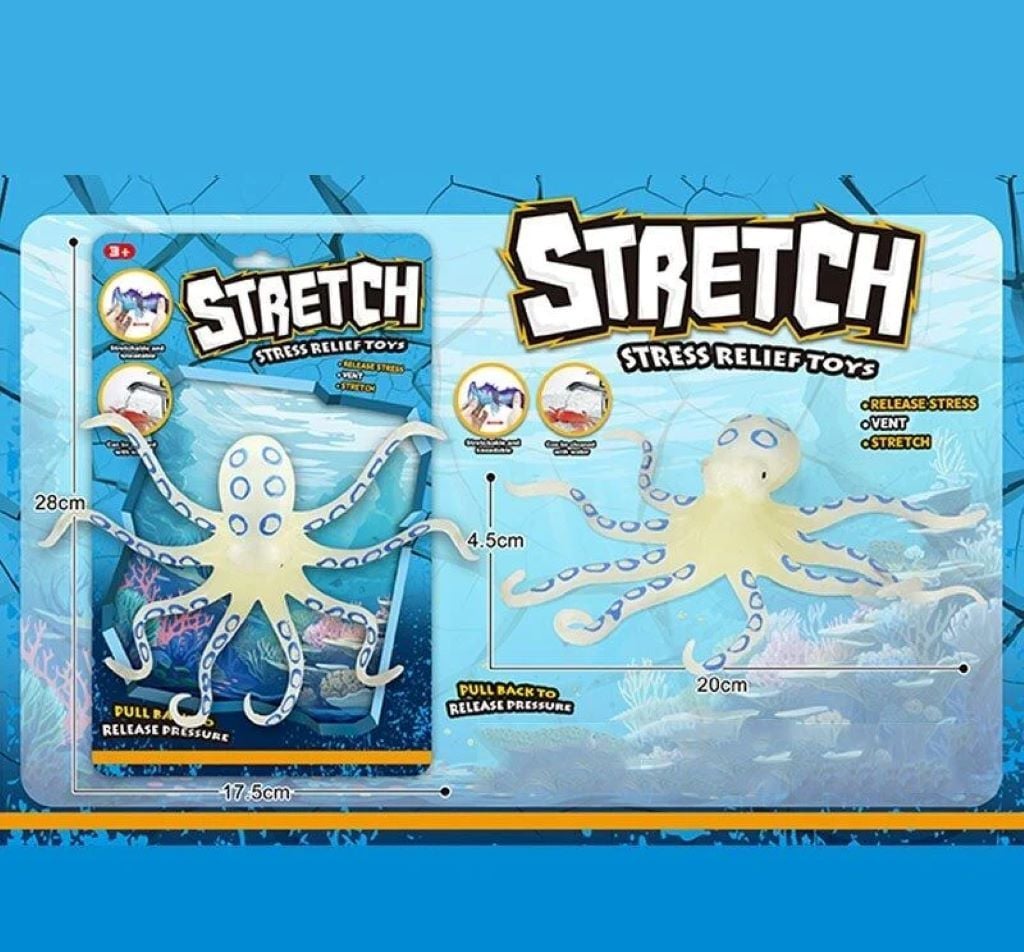 Антистрес тянучка Восьминіг на планшеті 28*17,5см 5050-44 Китай