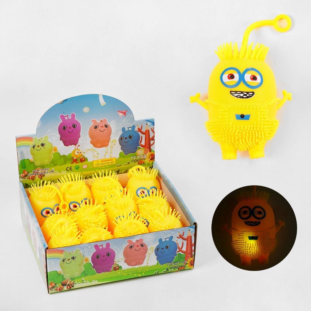 Антистрес Міньйон гумовий кулька зі світлом 10*8см 60478 Китай